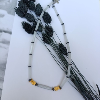 Κολιέ καλοκαιρινό με μέταλλο και χάντρες