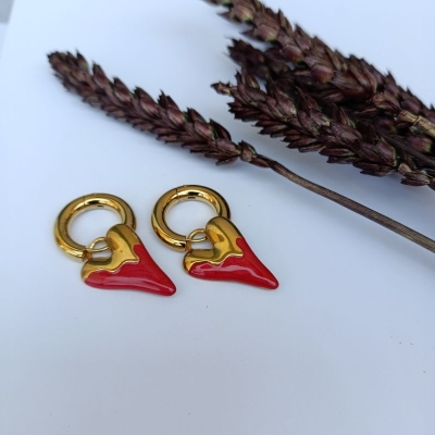 Σκουλαρίκια καρδιά από ανοξείδωτο ατσάλι