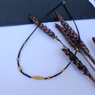 Κολιέ από ασήμι 925 ανοξείδωτο ατσάλι και κρύσταλλο χάντρες