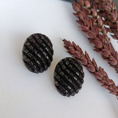 Σκουλαρίκια κουμπί με clips από ανοξείδωτο ατσάλι