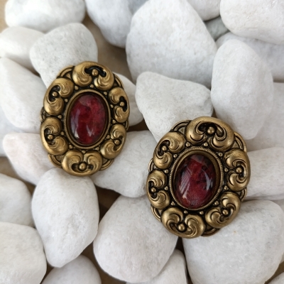 Vintage σκουλαρίκια με ημιπολύτιμες πέτρες