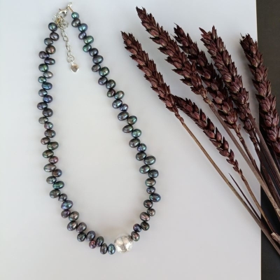 Κολιέ με μαργαριτάρια και ασήμι 925