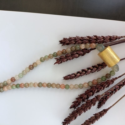 Κολιέ με ημιπολύτιμες πέτρες και ασήμι